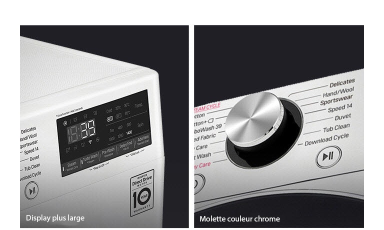 Lave-linge d'une capacité de 11 kg, EEK A, 1.400 tr/min., Blanc avec  anneau hublot noir, F4WR701Y