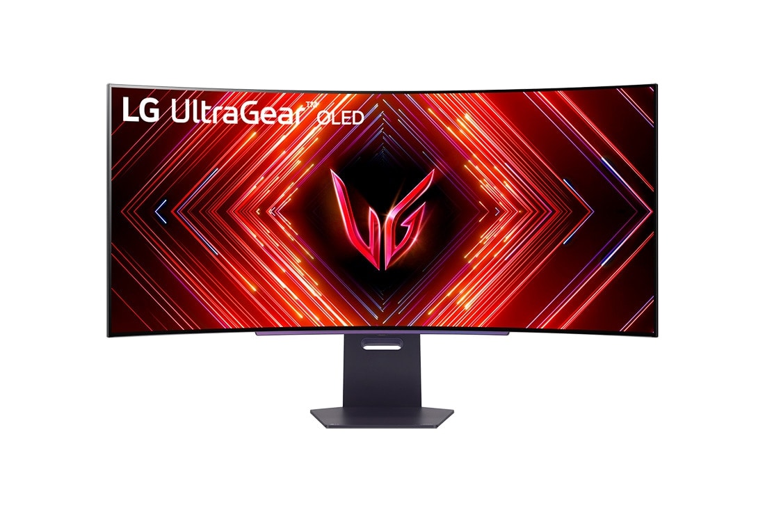 LG Le moniteur pour jeu incurvé UltraGear™ OLED 45'' | 800R, DisplayHDR True Black 400, 240Hz, 0.03ms (GtG), Vue avant, 45GS95QE-B