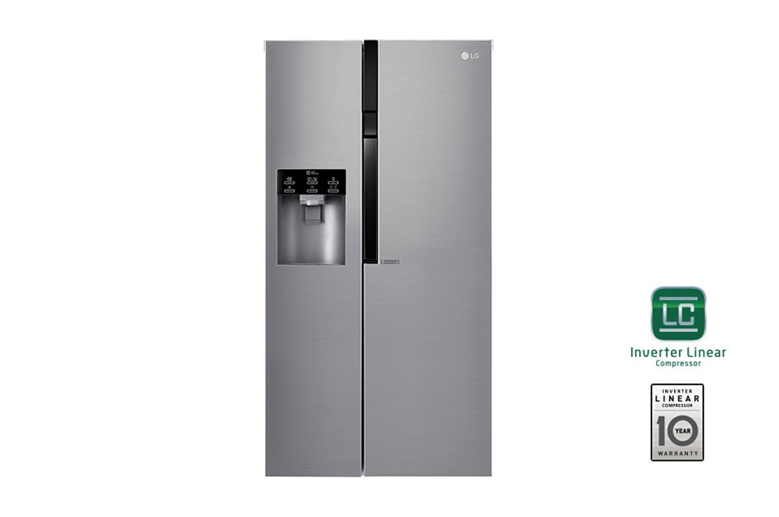 LG Side-by-Side | Capacité 591L | Distributeur de glace, de glace pilée et d'eau | Total No Frost, GSL561PZUZ