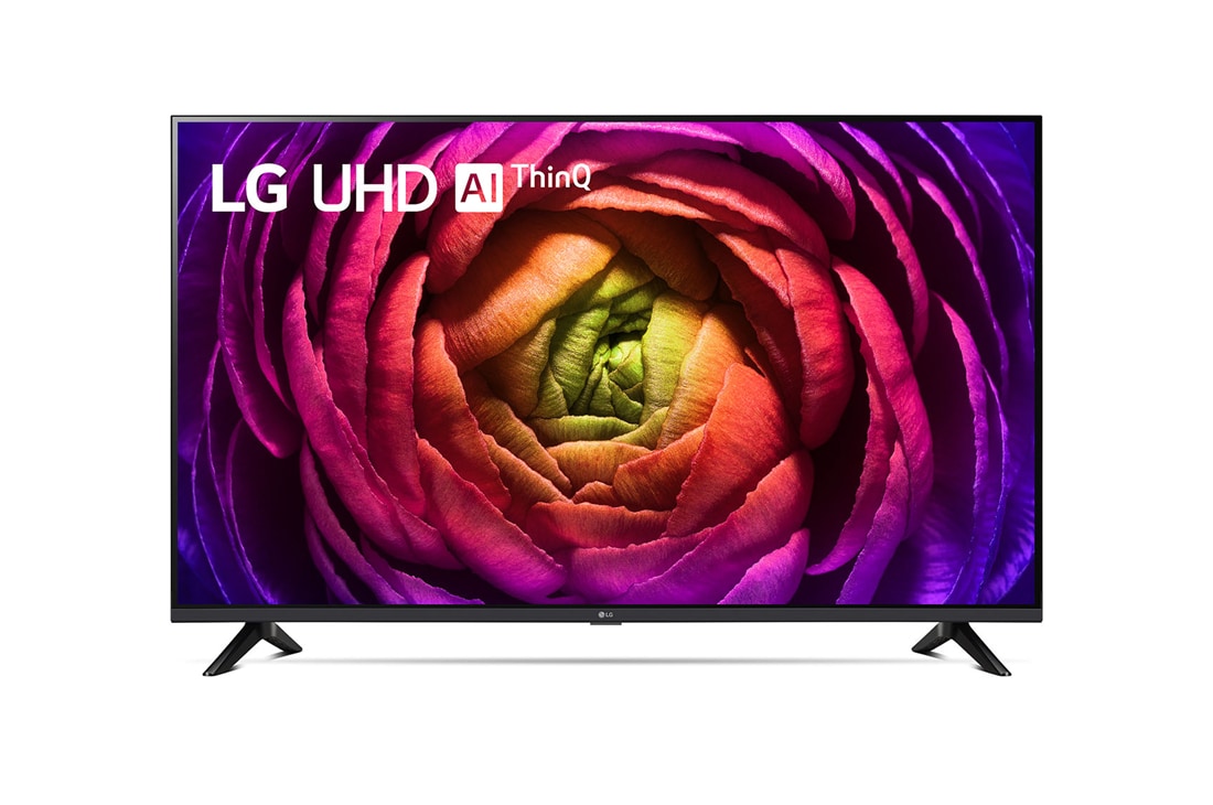 LG 43“ LG UHD TV, Vue avant du téléviseur UHD de LG, 43UR73006LA