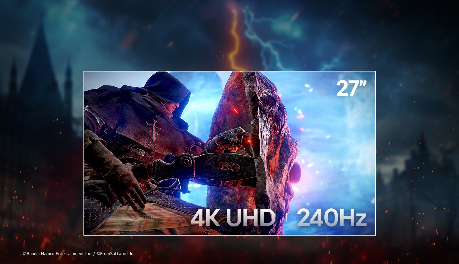 27-inch gaming monitor with 4K resolution and 240Hz refresh rate.	