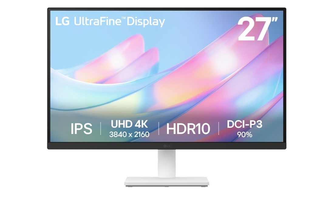 LG 27'' 4K UHD UltraFine™ IPS显示器, 正面, 27US500-W