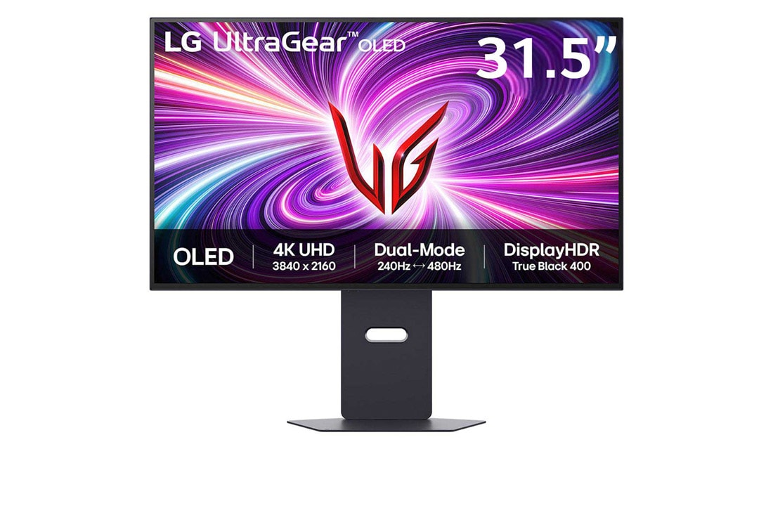 LG 31.5'' UltraGear™ 双模式 OLED 电竞显示器 | 4K UHD, 0.03ms (GtG),DisplayHDR True Black 400, 正面画像, 32GS95UV-B