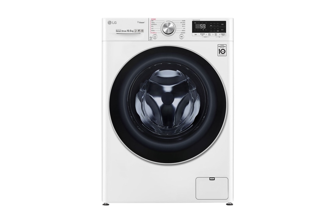 LG 人工智能·纤巧洗衣机 蒸汽除菌除螨 纤薄机身 10.5Kg 奢华白, FLW10G4W