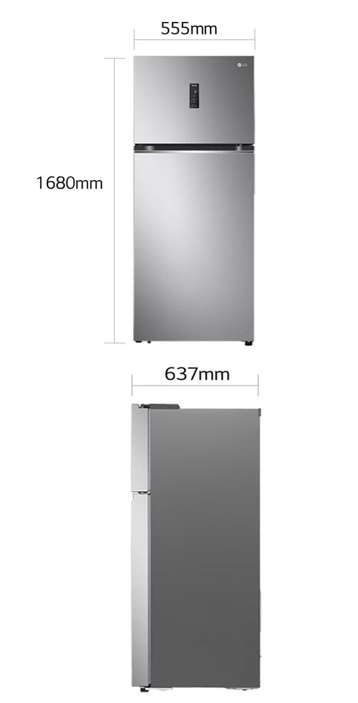 L = Largeur, P = Profondeur (sans la poignée de porte), H = Hauteur.