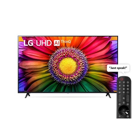 Vue avant du téléviseur UHD de LG