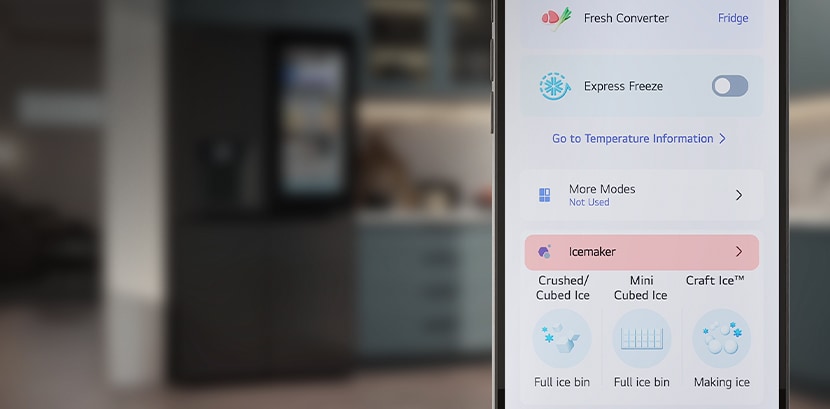 Na obrazovce smartphonu je zobrazena aplikace LG ThinQ.