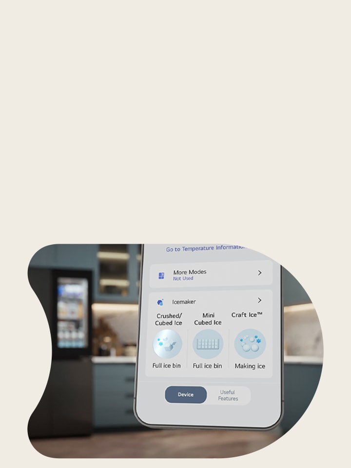 Led v chladničce je spravován prostřednictvím aplikace LG ThinQ na smartphonu.