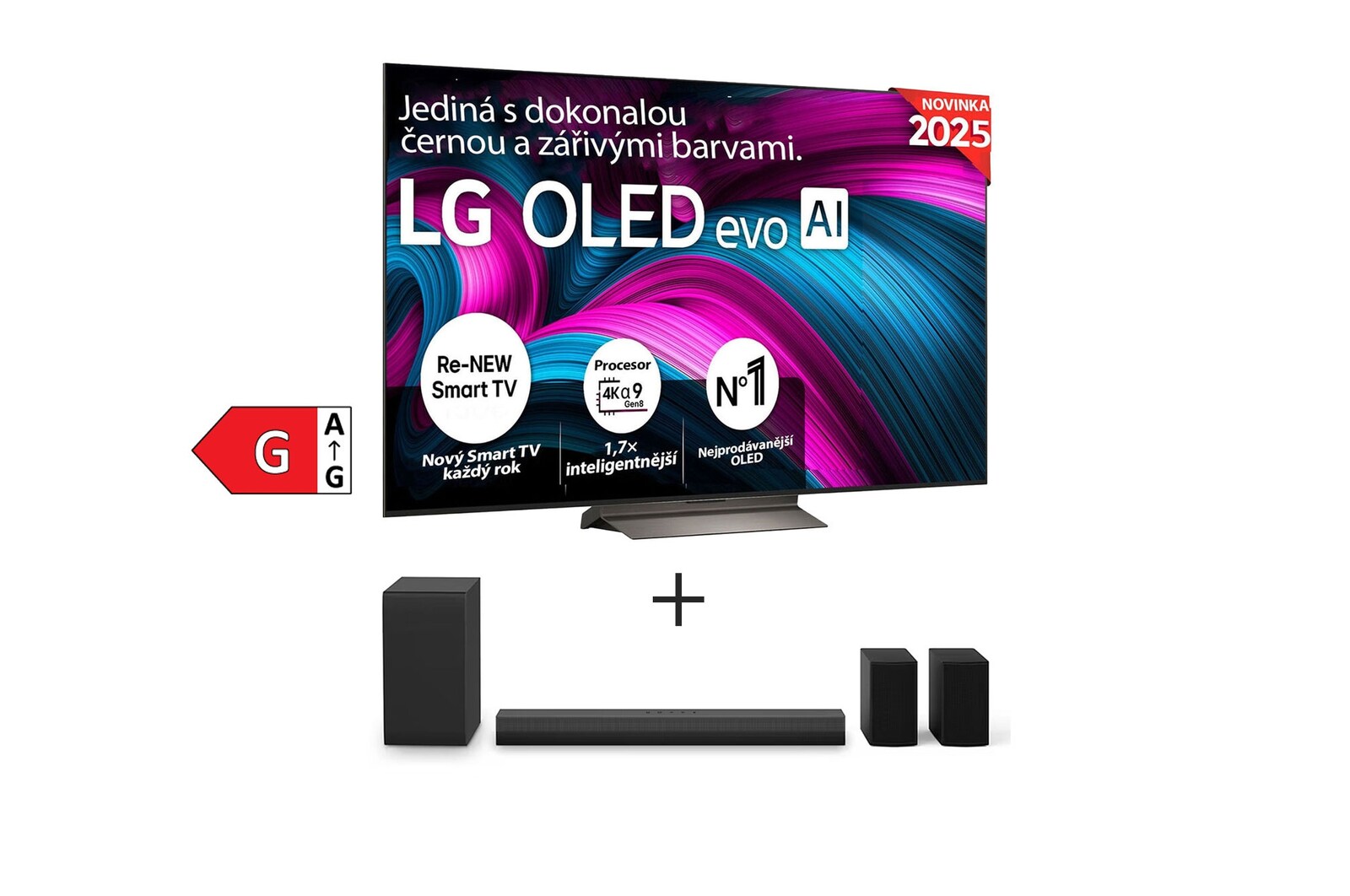 Čelní pohled na SET | LG TV OLED42C5ELB + Soundbar S40TR OLED42C5E.S40TRTA