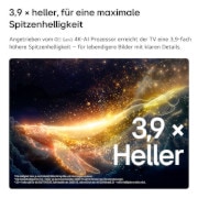 Der LG OLED evo AI G6 zeigt einen geteilten Bildschirm mit Planeten und Sternen und einer Gegenüberstellung eines matten Displays mit Anti-glare und der Anzeige mit perfektem Schwarz und perfekten Farben, die bei jedem Licht eine klarere Bildqualität bietet. Unterstützt wird sie durch UL-Zertifizierung und Intertek-Zertifizierungen für Farbvolumen und Farbtreue.