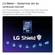 Der LG OLED evo AI G6, hier von der Seite abgebildet, besticht durch sein Gallery Design mit einer lückenlosen Wandmontage. Er zeigt eine Nachtszene mit einer beleuchteten Brücke und Spiegelungen im Wasser.