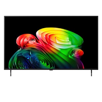 Een LG OLED AI B6, weergegeven van de voorkant en van de zijkant, heeft een 48 inch scherm met een breedte van 1070 mm, een totale hoogte van 620 mm en een ultradunne diepte van 45,9 mm zonder standaard.