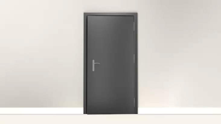 Closed door showing pathway check to ensure Fridge Freezer can pass through entry space during installation. Closed door showing pathway check to ensure Fridge Freezer can pass through entry space during installation.