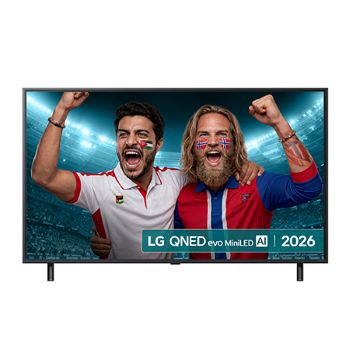 Front view of 50 inch LG QNED evo AI Mini LED QNED85 4K Smart TV 2026 50QNED85B6B