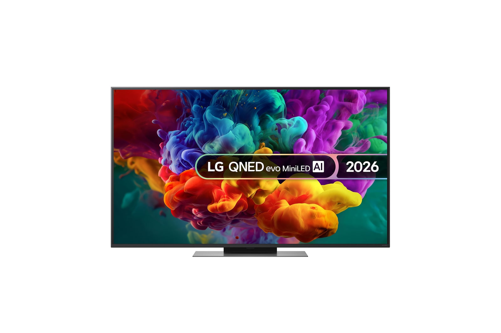 Front view of 55 inch LG QNED evo AI QNED87 Mini LED 4K Smart TV 2026 55QNED87B6A