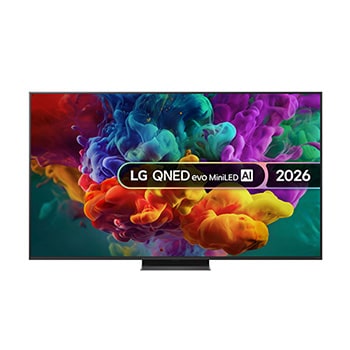 Front view of 65 inch LG QNED evo AI QNED87 Mini LED 4K Smart TV 2026 65QNED87B6A