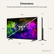 LG QNED AI QNED70 Mini LED Ultra Big TV is wall-mounted in a bright living room, showing an intense soccer moment with vivid colors and refined picture quality across a wide screen, as a family seated on sofas cheers together.