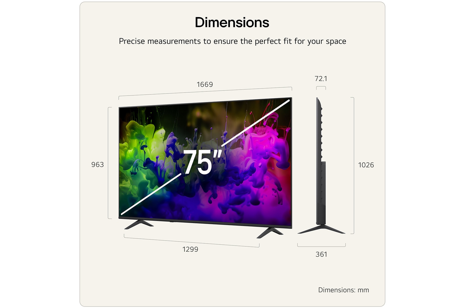 LG QNED AI QNED70 Mini LED Ultra Big TV is wall-mounted in a bright living room, showing an intense soccer moment with vivid colors and refined picture quality across a wide screen, as a family seated on sofas cheers together.