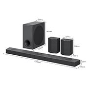 LG 9.1.5 Dolby Atmos® soundbar mit 810 Watt | kabelloser Subwoofer | 3-Way-Upfiring-Rücklautsprecher | LG DS95QR, DS95QR