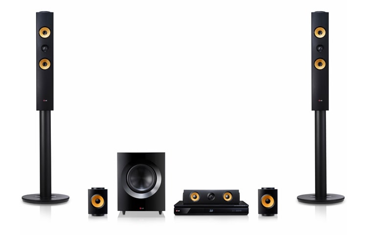 LG 5.1 3D Blu-ray Heimkino mit 4K Upscaler, gelben Aramidfaser-Lautsprechern, Smart TV, Miracast™ und Private Sound Mode Funktion, BH7440P