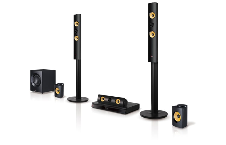 LG 5.1 3D Blu-ray Heimkino mit 4K Upscaler, gelben Aramidfaser-Lautsprechern, Smart TV, Miracast™ und Private Sound Mode Funktion, BH7440P