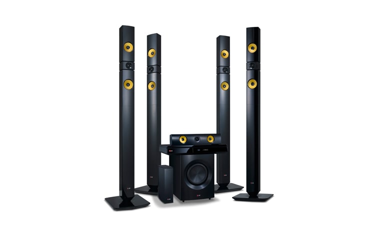 LG 5.1 3D Blu-ray Heimkino mit 4K Upscaler, gelben Aramidfaser-Lautsprechern, Smart TV, Bluetooth und Private Sound Mode Funktion, BH7530TW