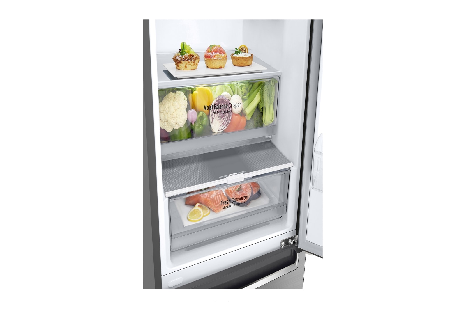 LG Kühl-Gefrierkombination | D | 341 Liter Nutzinhalt | LINEARCooling™ | DoorCooling+™ | Total No Frost | SmartThinQ™, GBB61PZFFN