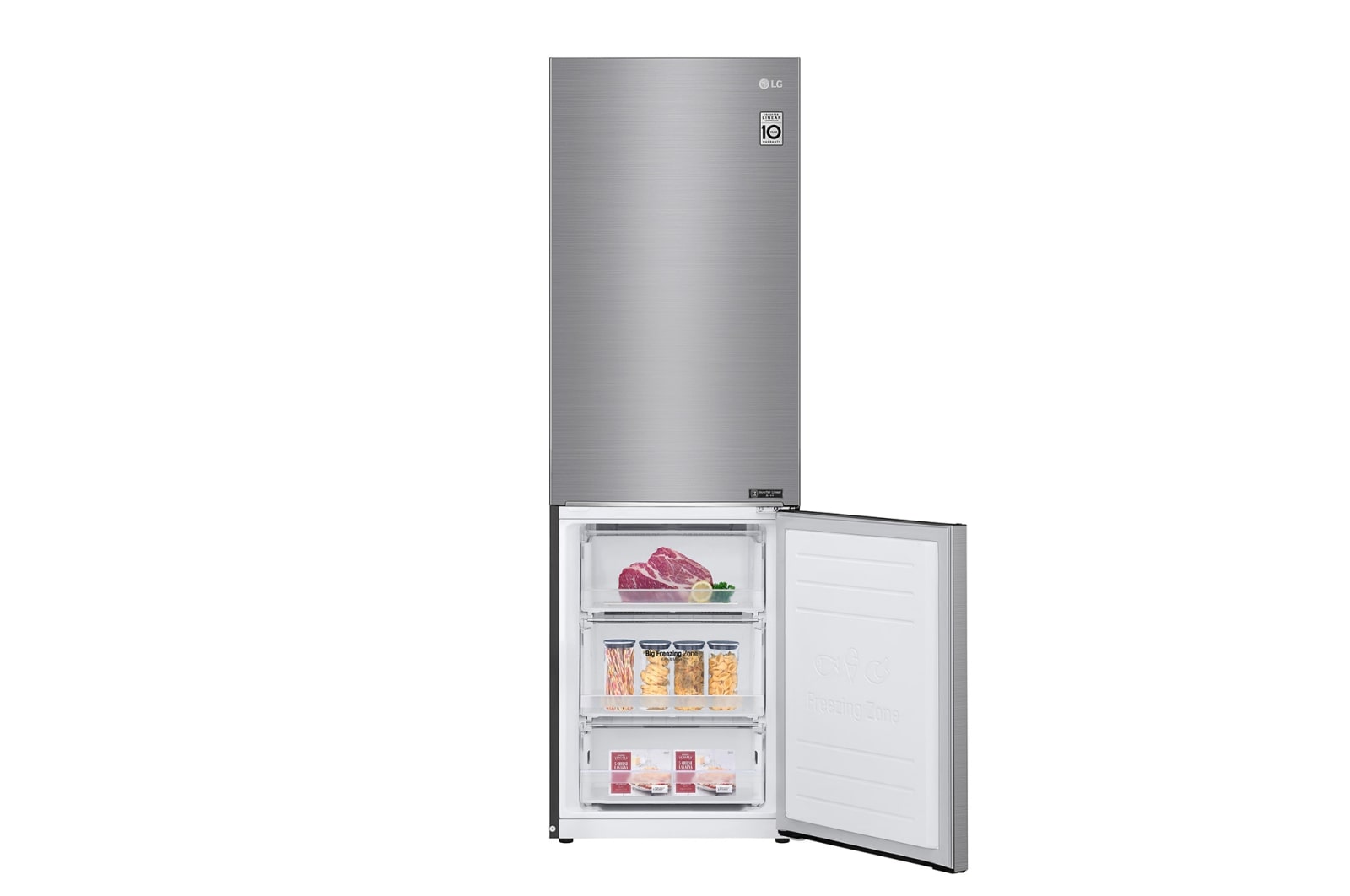 LG Kühl-Gefrierkombination | D | 341 Liter Nutzinhalt | LINEARCooling™ | DoorCooling+™ | Total No Frost, GBB61PZGFN