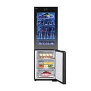 LG InstaView® Kühl-Gefrierkombination | Essence Black Steel | 4,3” Touch LCD Display | GBG7190CEV, GBG7190CEV