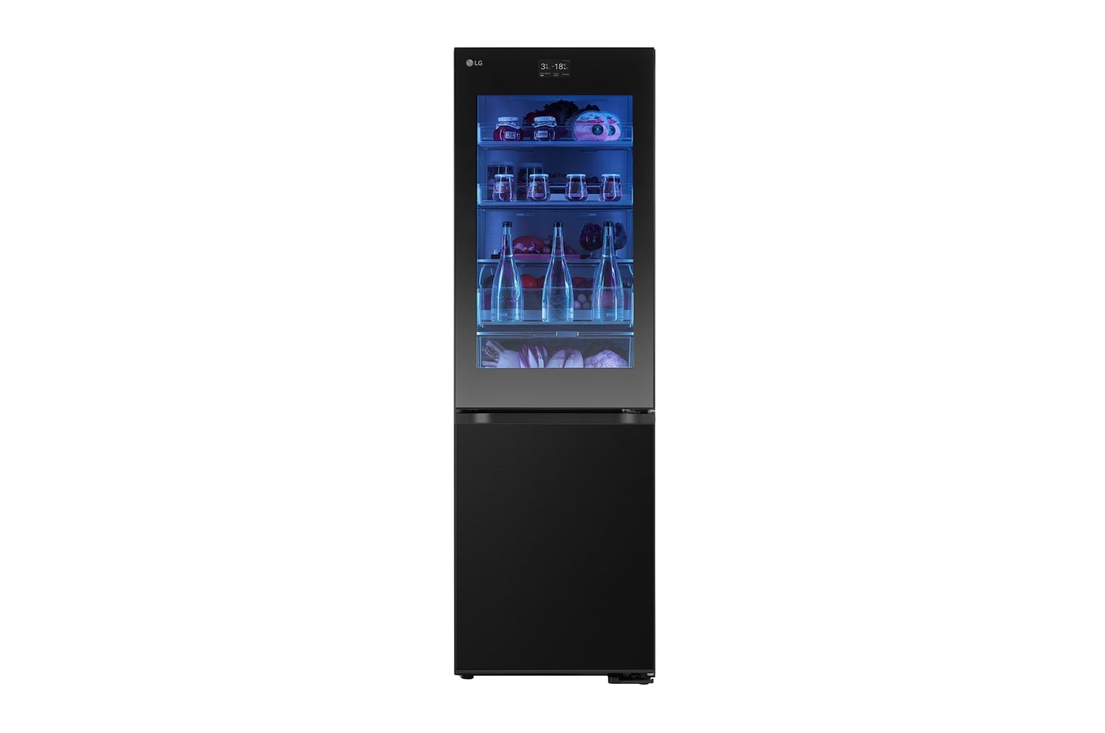 LG InstaView® Kühl-Gefrierkombination | Essence Black Steel | 4,3” Touch LCD Display | GBG7190CEV, GBG7190CEV