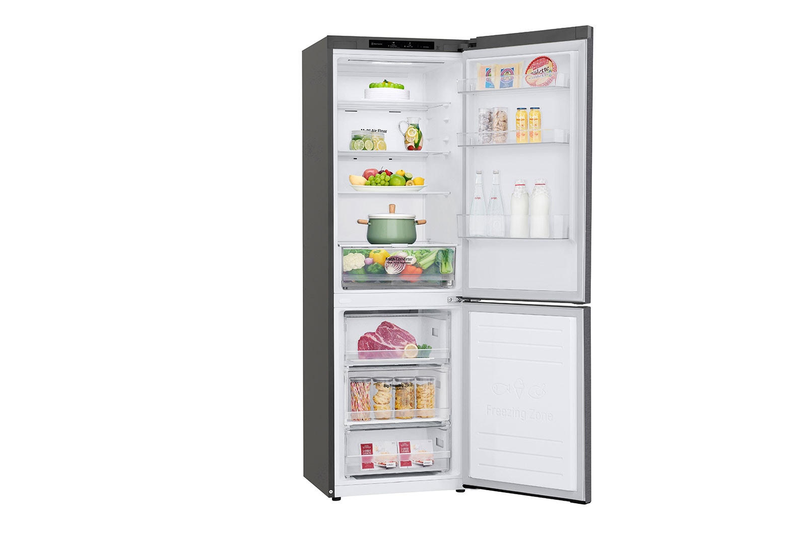 LG Kühl-Gefrierkombination | D | 341 Liter Nutzinhalt | LINEARCooling™ | Express Cooling und Express Freeze, GBP61DSPGN