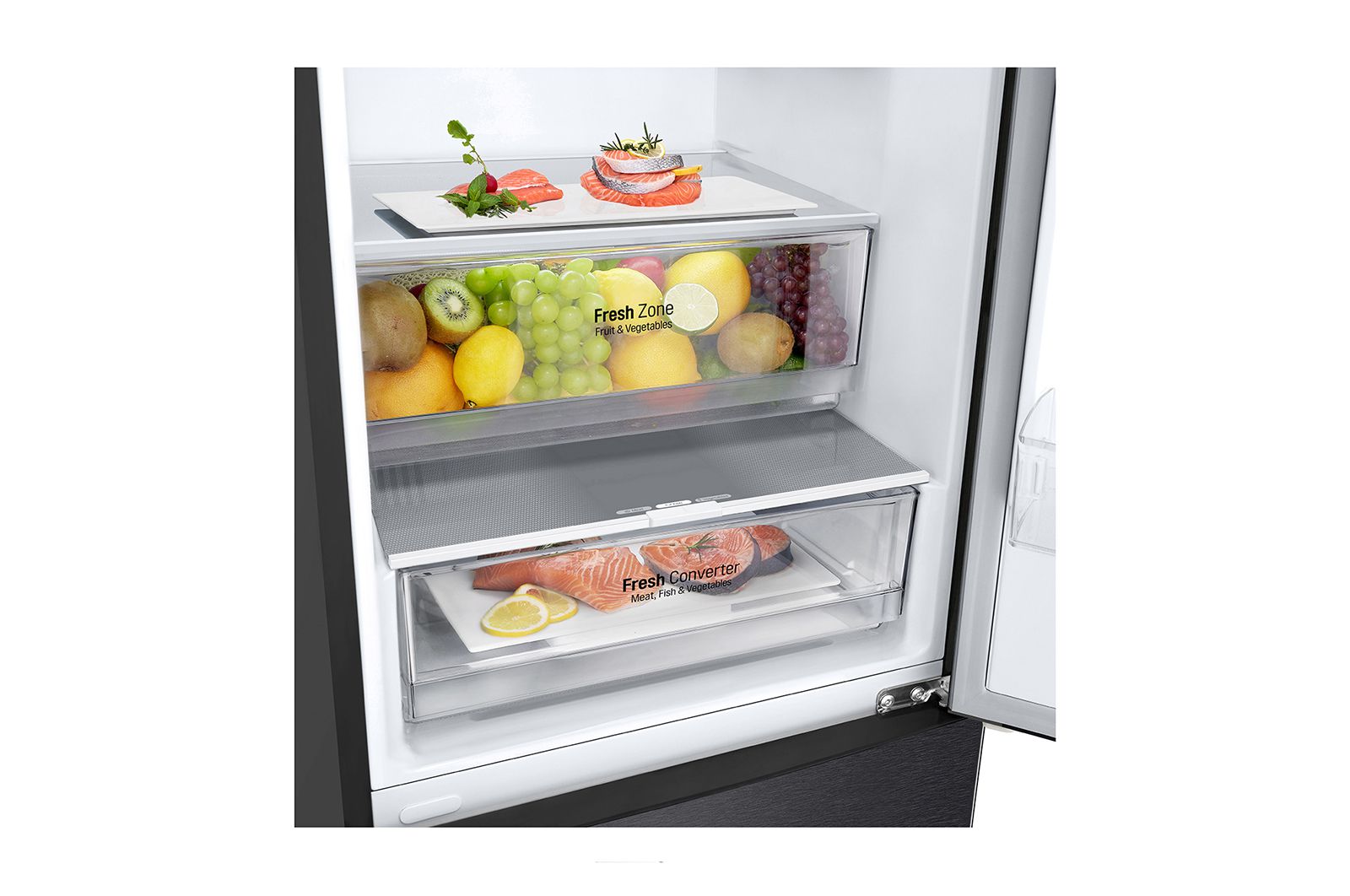 LG Kühl-Gefrierkombination | 384 Liter Nutzinhalt | Energieeffizienzklasse C | Matte Black | 203cm hoch | Inverter Linear Compressor® | GBP62MCNCC1, GBP62MCNCC1