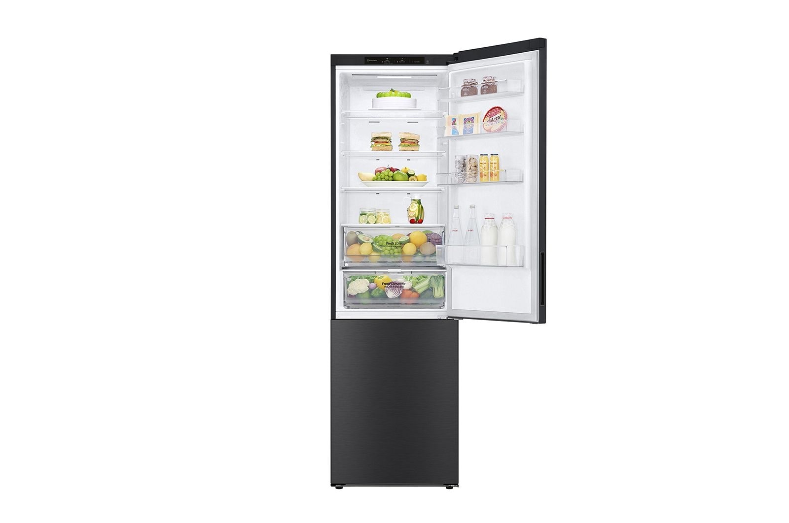 LG Kühl-Gefrierkombination | 384 Liter Nutzinhalt | Energieeffizienzklasse C | Matte Black | 203cm hoch | Inverter Linear Compressor® | GBP62MCNCC1, GBP62MCNCC1