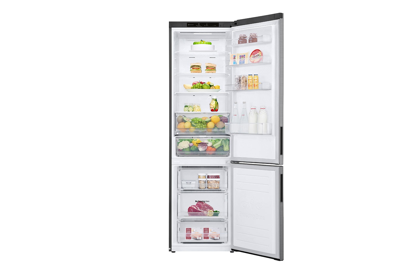 LG Kühl-Gefrierkombination | 384 Liter Nutzinhalt | Total No Frost | DoorCooling+™ | LINEARCooling | FRESHConverter™ | LG GBP62PZNBC, GBP62PZNBC