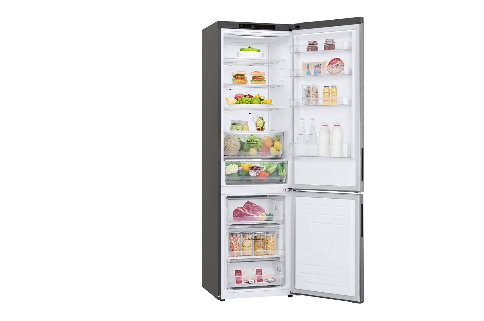 LG Kühl-Gefrierkombination | 384 Liter Nutzinhalt | Total No Frost | DoorCooling+™ | LINEARCooling | FRESHConverter™ | LG GBP62PZNBC, GBP62PZNBC