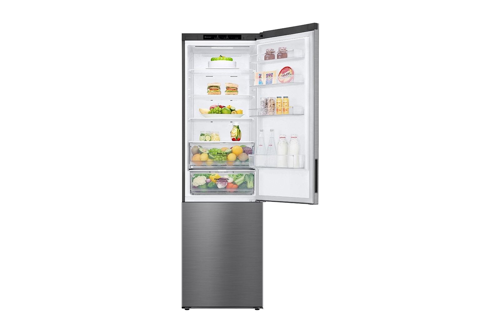 LG Kühl-Gefrierkombination | 384 Liter Nutzinhalt | Energieeffizienzklasse C | Edelstahl | 203cm hoch | Smart Inverter Compressor®️ | GBP62PZNCC1, GBP62PZNCC1