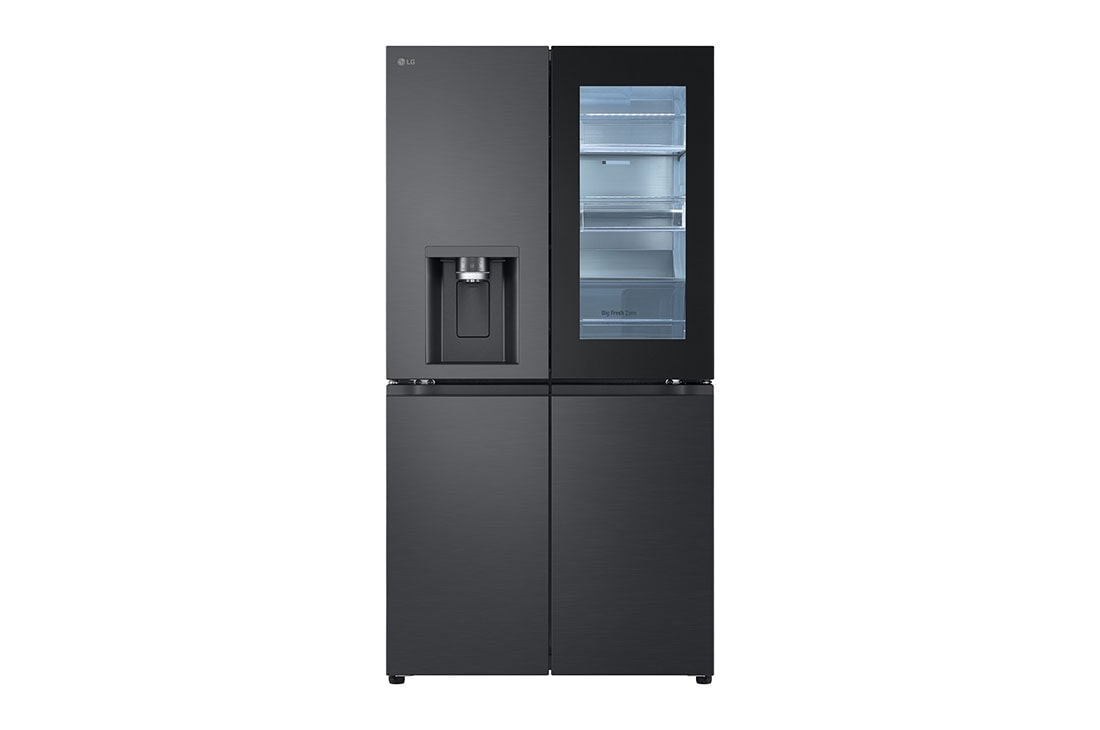 LG Side-by-Side mit InstaView® | Cubed Ice-, Crushed Ice-, Craft Ice und Wasserspender | 638 Liter Kapazität | ​Energieeffizienzklasse ​E​ | Festwasseranschluss | GMG960EVEE, GMG960EVEE