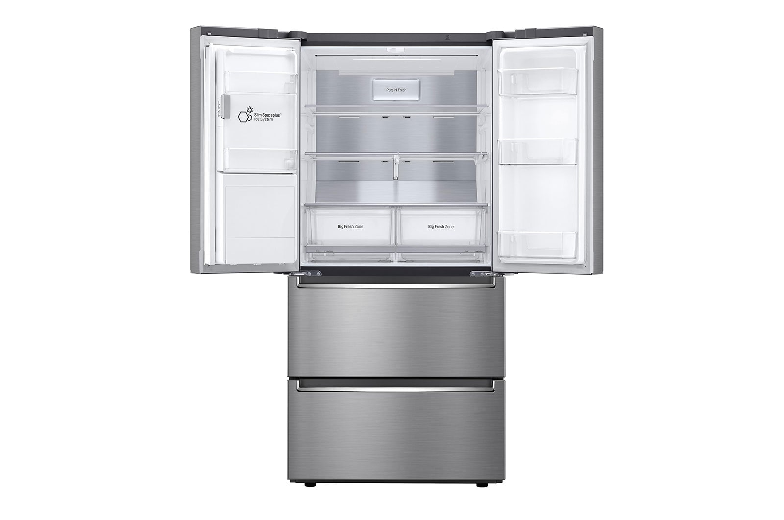 LG Slim Fit Multi-Door mit Eis-, Crushed Ice- und Wasserspender I 517 Liter Kapazität I Energieeffizienzklasse F I Edelstahl I GML643PZ6F, GML643PZ6F