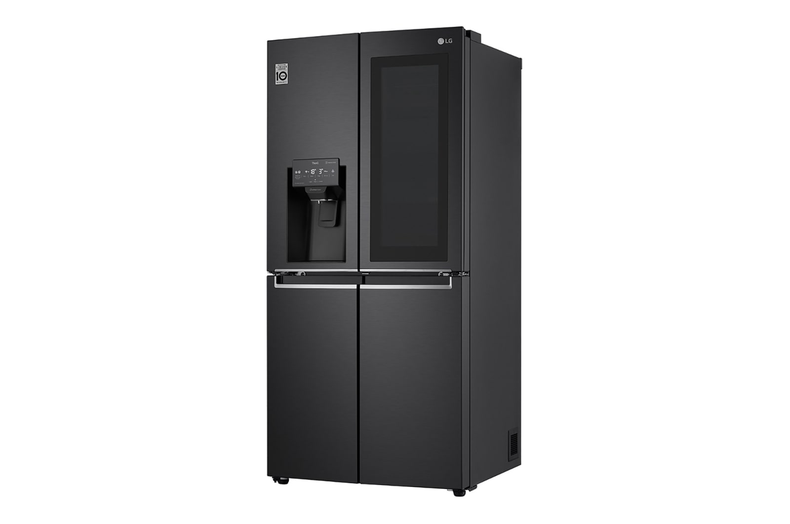 LG Multi-Door mit InstaView Door-in-Door ®  | Eis-, Crushed Ice- und Wasserspender  | ​508​ Liter Kapazität | Energieeffizienzklasse ​F​ | Festwasseranschluss | Matte Black Steel | ​GMX844MC6F, GMX844MC6F