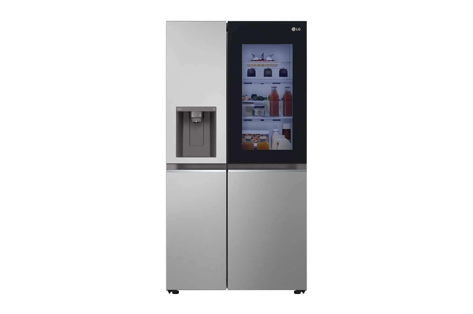 LG Side-by-Side mit InstaView | Eis-, Crushed Ice- und Wasserspender | 635 Liter Kapazität | Energieeffizienzklasse F | Interner Wassertank 4L | Matte Black | GSGV81PYLL, GSGV81PYLL