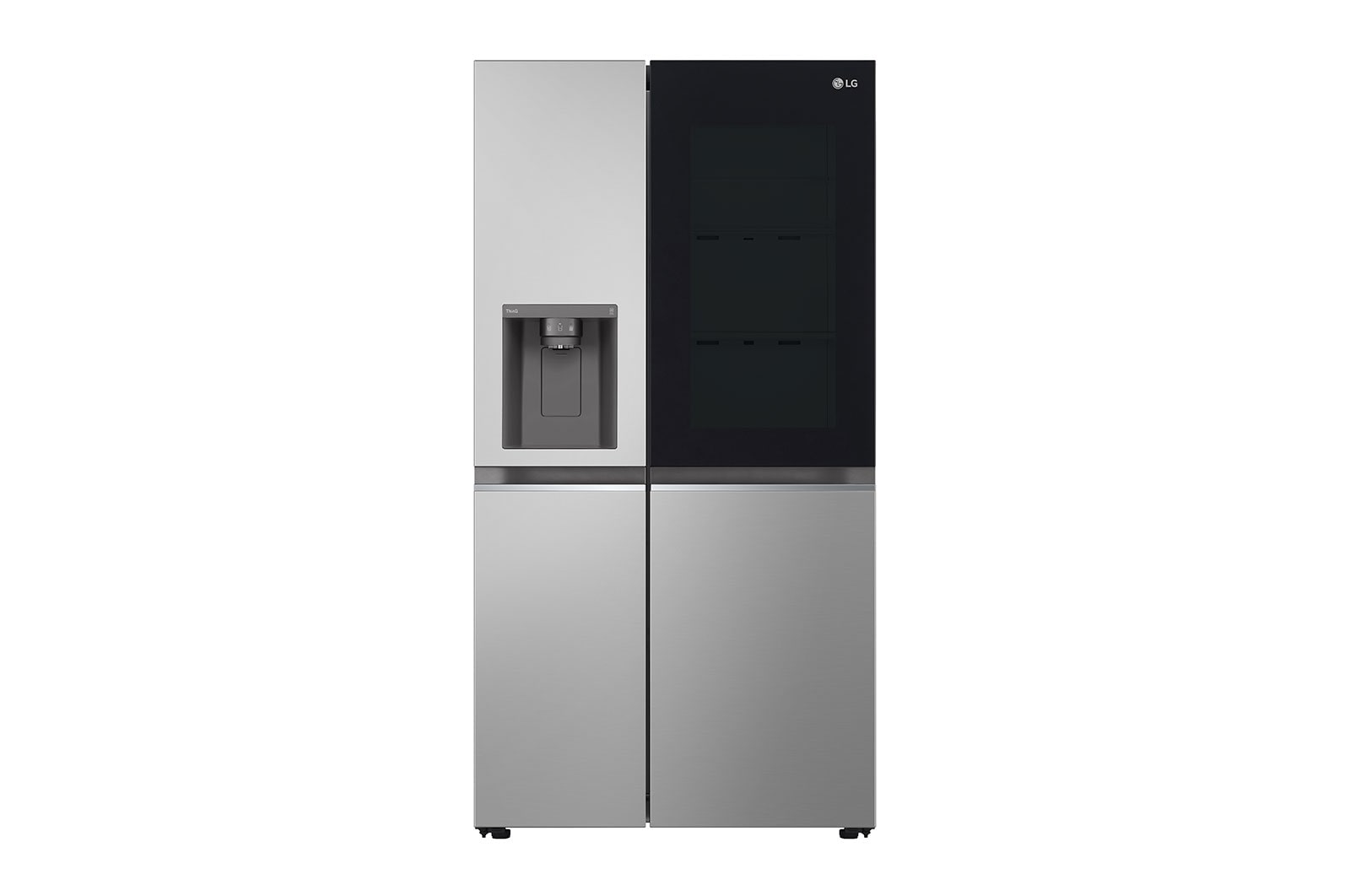 LG Side-by-Side mit InstaView | Eis-, Crushed Ice- und Wasserspender | 635 Liter Kapazität | Energieeffizienzklasse F | Interner Wassertank 4L | Matte Black | GSGV81PYLL, GSGV81PYLL