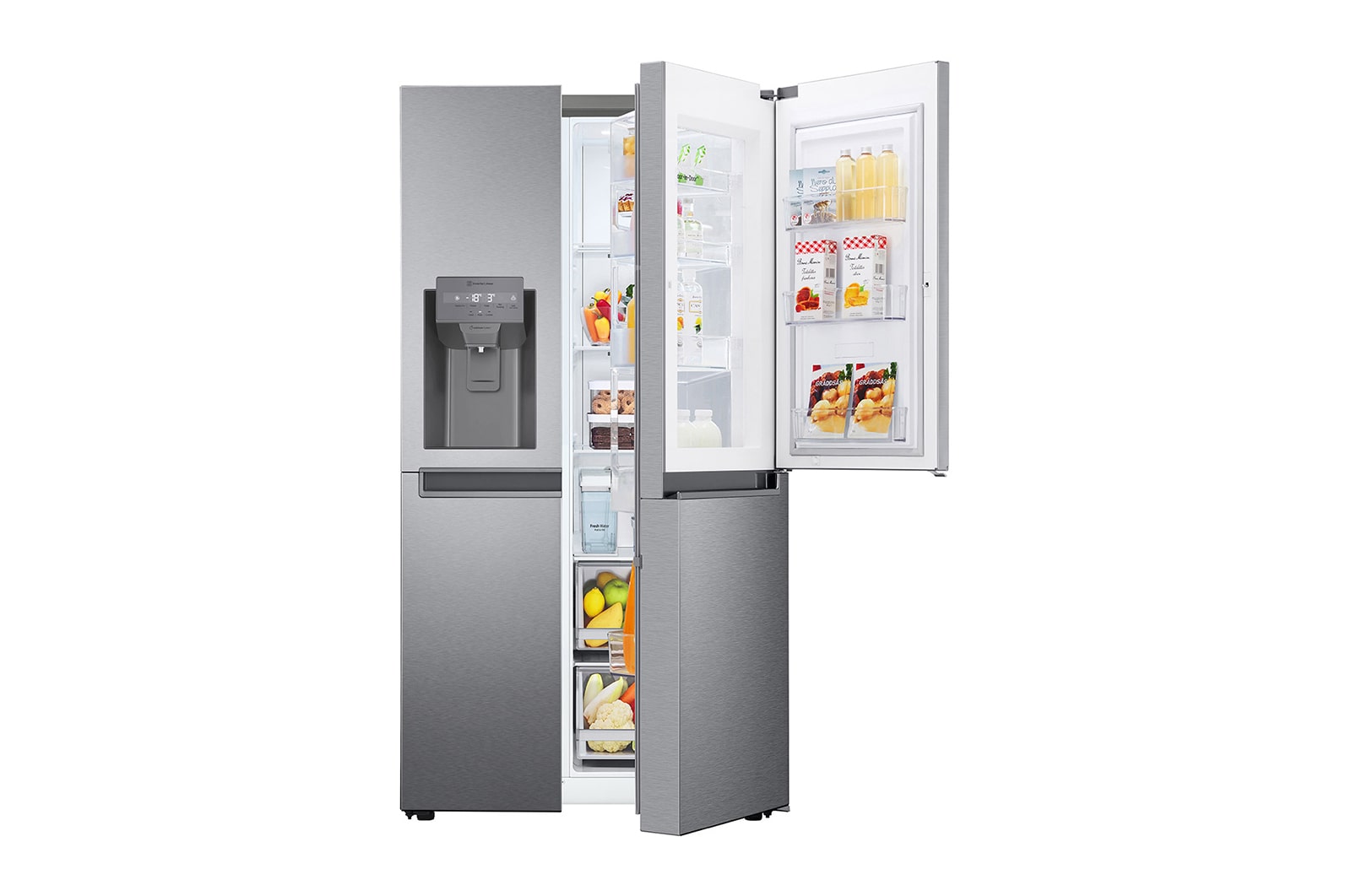 LG Side-by-Side | Eis-, Crushed Ice- und Wasserspender | 634 Liter Kapazität | Multiairflow Umluftkühlung | Dark Graphite | LG GSJV31DSXF, GSJV31DSXF