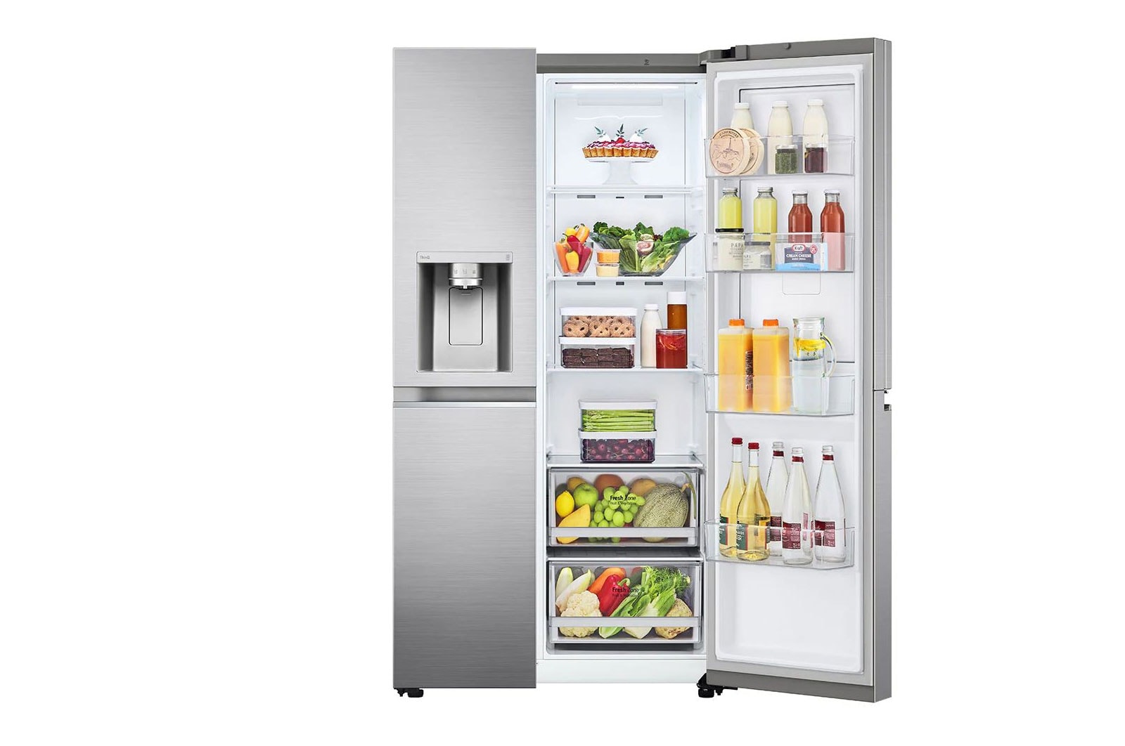 LG Side-by-Side mit Door-in-Door ™ |  Eis-, Crushed Ice- und Wasserspender  | 635 Liter Kapazität | Festwasseranschluss  | LG GSJV70PZTE, GSJV70PZTE