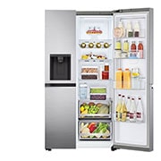 LG Side-by-Side mit Door-in-Door ™ |  Eis-, Crushed Ice- und Wasserspender  | 635 Liter Kapazität | Interner Wassertank 4L | Matt Black Steel | LG GSJV71PZLE, GSJV71PZLE