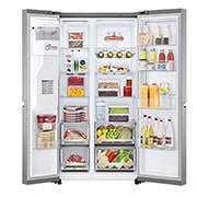 LG Side-by-Side mit Door-in-Door ™ |  Eis-, Crushed Ice- und Wasserspender  | 635 Liter Kapazität | Interner Wassertank 4L | Matt Black Steel | LG GSJV71PZLE, GSJV71PZLE