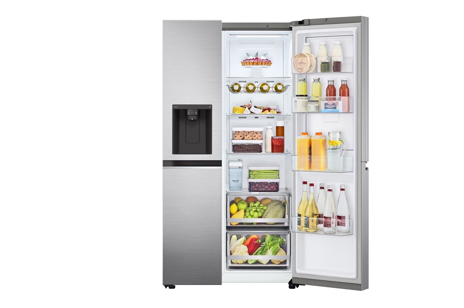 LG Side-by-Side mit Door-in-Door ™ |  Eis-, Crushed Ice- und Wasserspender  | 635 Liter Kapazität | Interner Wassertank 4L | Matt Black Steel | LG GSJV71PZLE, GSJV71PZLE