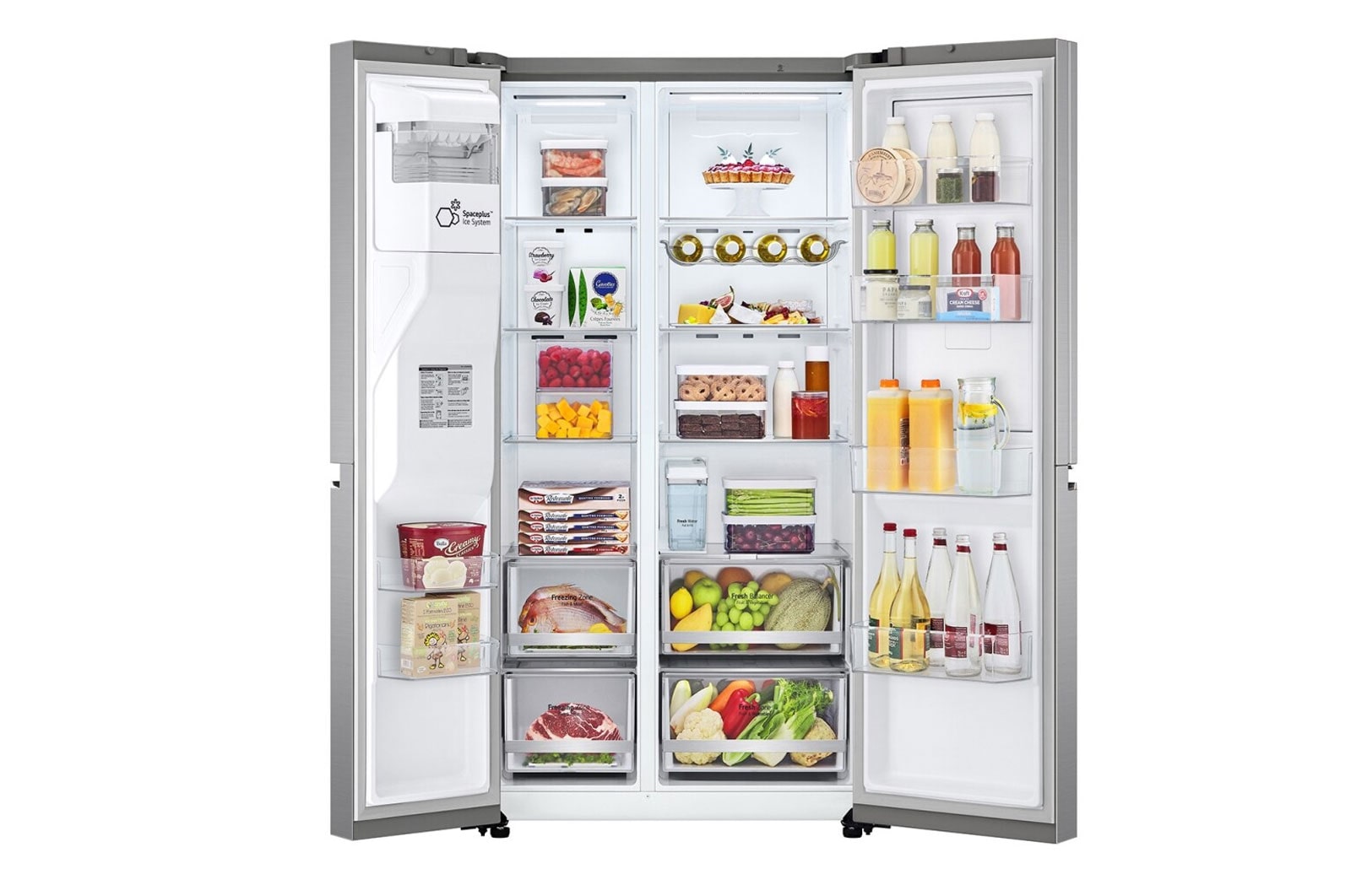 LG Side-by-Side mit Door-in-Door ™ |  Eis-, Crushed Ice- und Wasserspender  | 635 Liter Kapazität | Interner Wassertank 4L | Matt Black Steel | LG GSJV71PZLE, GSJV71PZLE