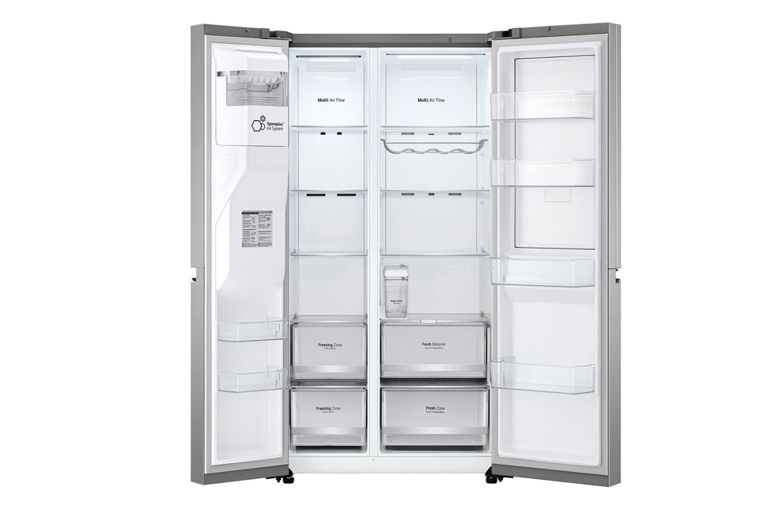 LG Side-by-Side mit Door-in-Door ™ |  Eis-, Crushed Ice- und Wasserspender  | 635 Liter Kapazität | Interner Wassertank 4L | Matt Black Steel | LG GSJV71PZLE, GSJV71PZLE