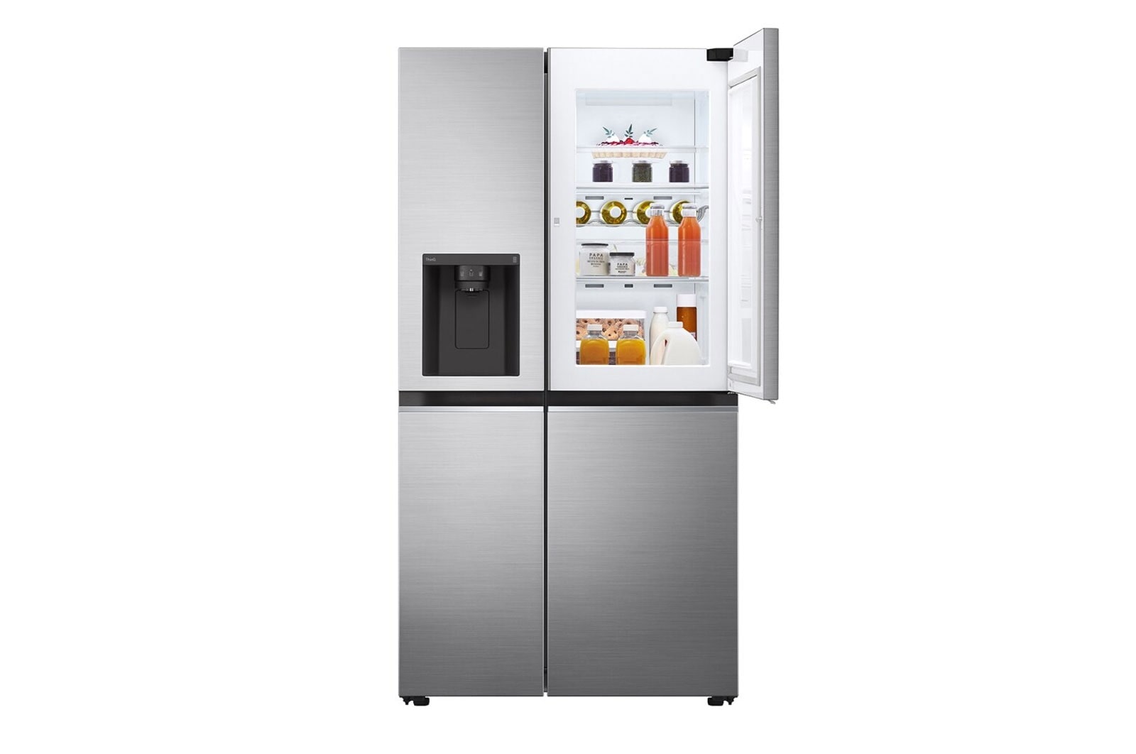 LG Side-by-Side mit Door-in-Door ™ |  Eis-, Crushed Ice- und Wasserspender  | 635 Liter Kapazität | Interner Wassertank 4L | Matt Black Steel | LG GSJV71PZLE, GSJV71PZLE