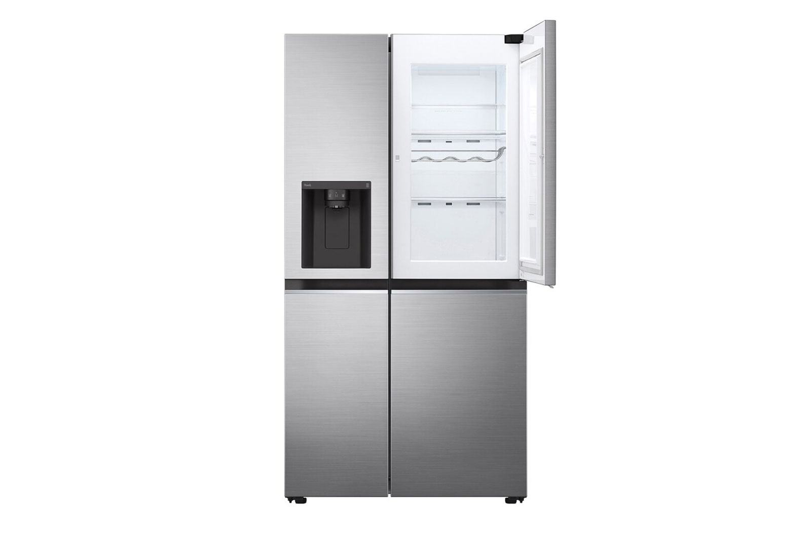 LG Side-by-Side mit Door-in-Door ™ |  Eis-, Crushed Ice- und Wasserspender  | 635 Liter Kapazität | Interner Wassertank 4L | Matt Black Steel | LG GSJV71PZLE, GSJV71PZLE